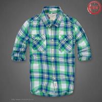 heren abercrombie fitch plaid lang overhemd groen wit blauw Overhemd Carnaval hp5gp627